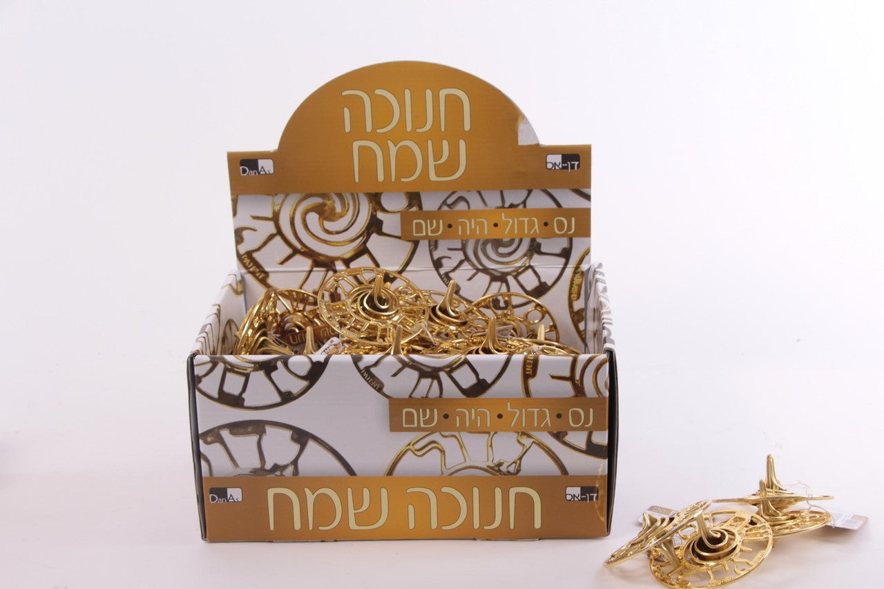 Gold Plastic Dreidel--3.5" (60 in a pack) (DR-D600929)
