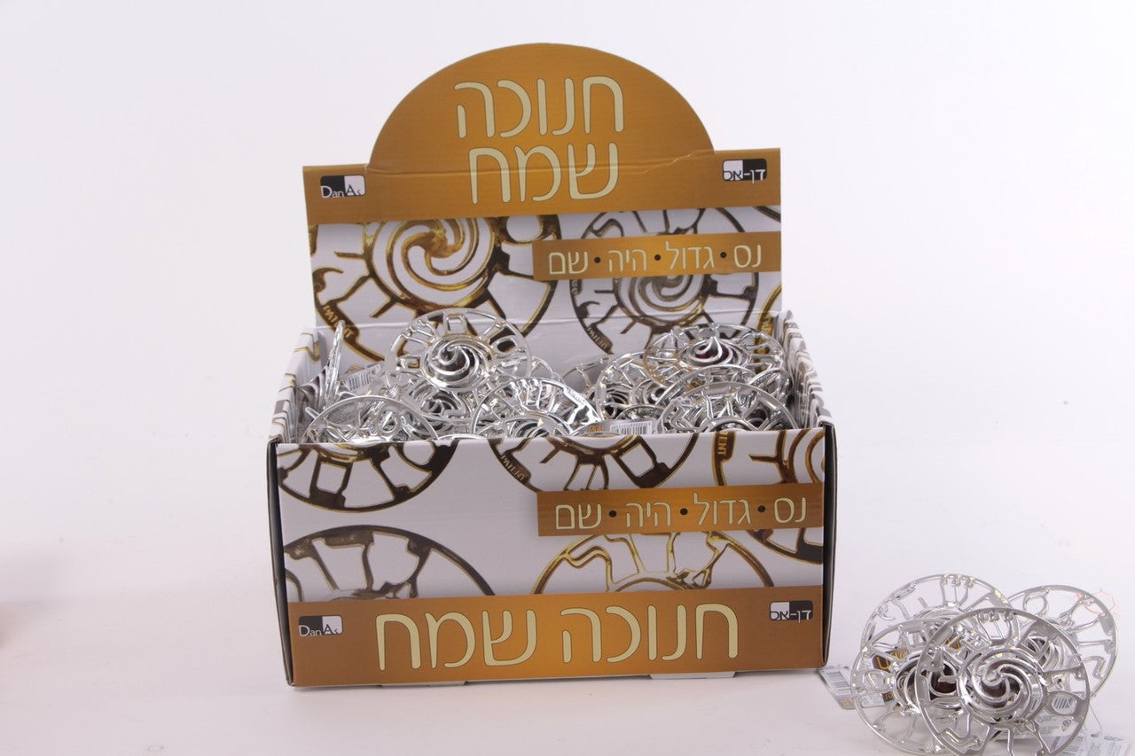 Silver Plastic Dreidel--3.5" (60 in a pack) (DR-D600930)