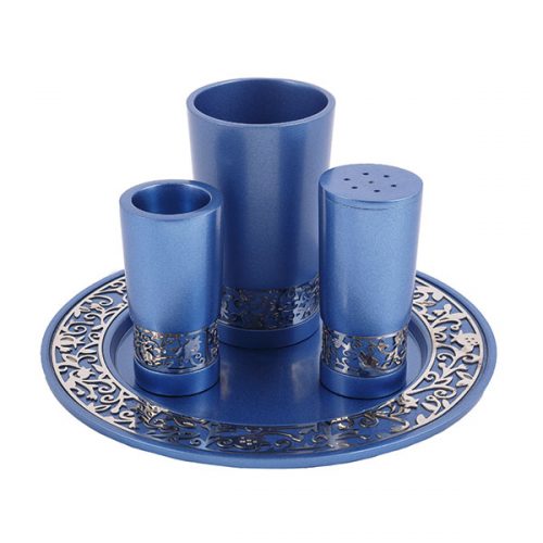 Emanuel Anodized Havdallah Set with Metal Cutout (EM-HAG)