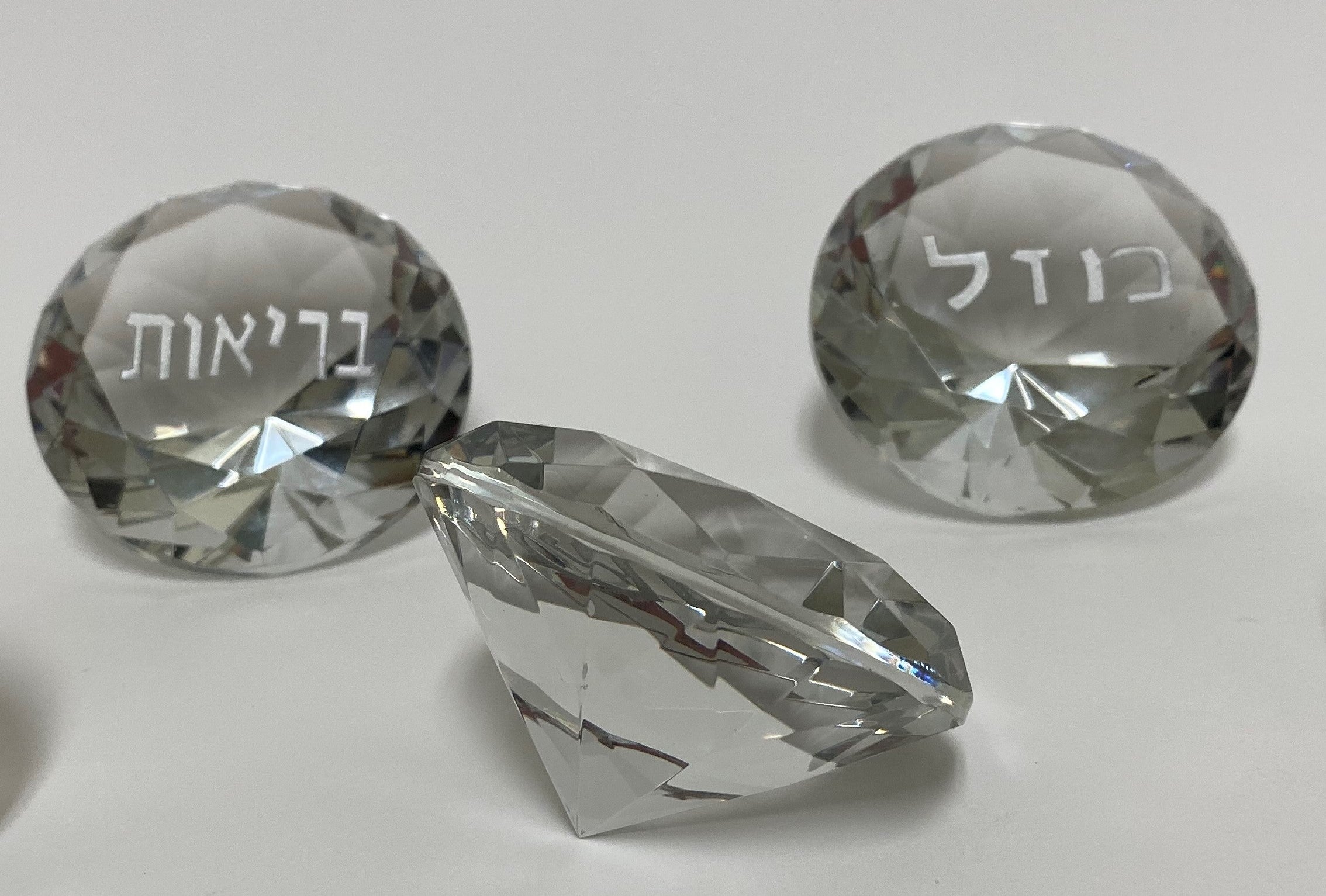 Set of 7 Crystal Diamond Shaped Napkin Weights-- Blessings (SHB-11302)