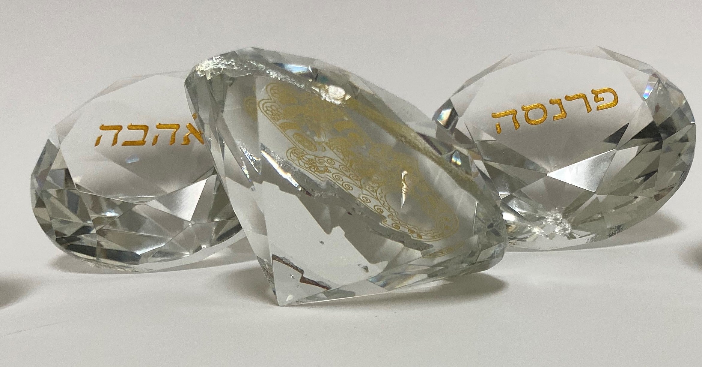 Set of 7 Crystal Diamond Shaped Napkin Weights-- Blessings (SHB-11700)