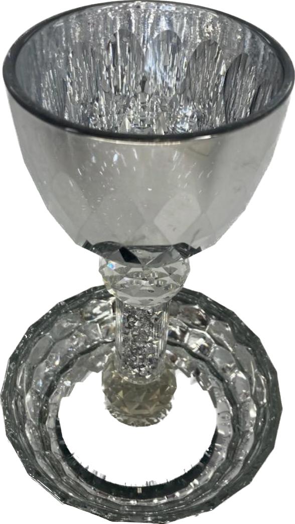 Crystal/Mirror Kiddush Cup & Tray-Elijah Cup (KC-13304S)