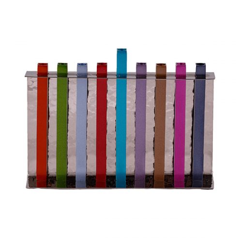 Emanuel Hammered Menorah w/ Anodized Branches (EM-HND)