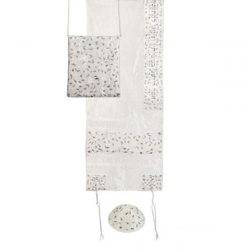 Yair Emanuel Machine Embroidered Tallit Set-- Flowers (EM-TAB1)