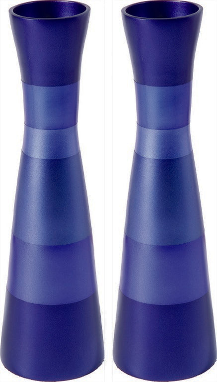 Anodized Aluminum Long Shabbat Candlesticks (EM-CML)