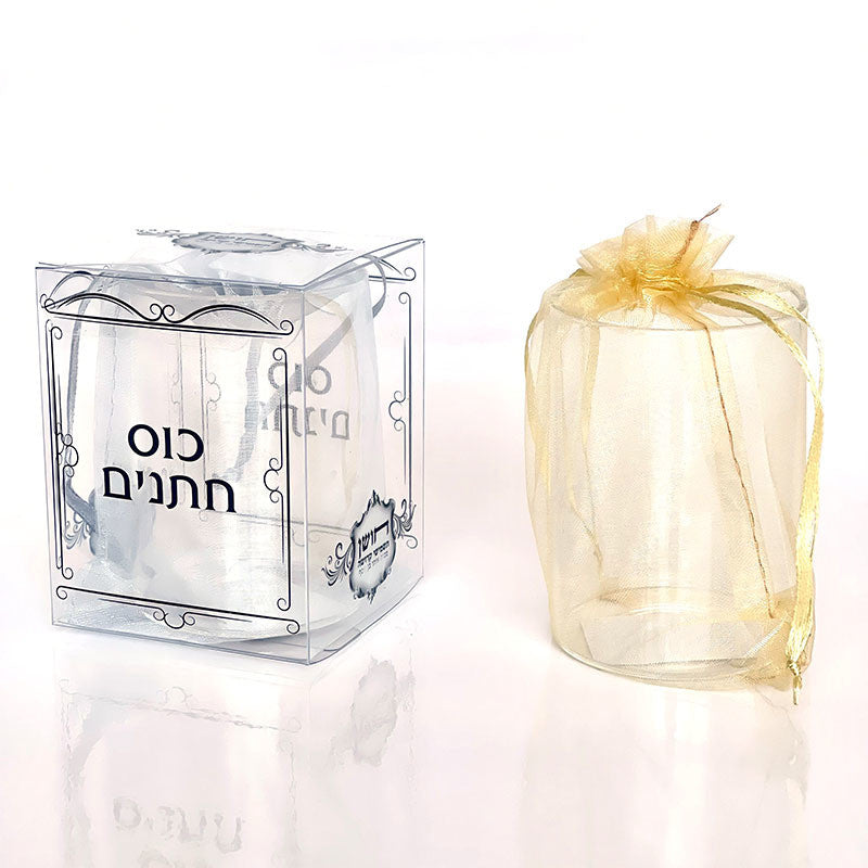 Wedding Glass Kiddush Cup-Gold (KC-201447)