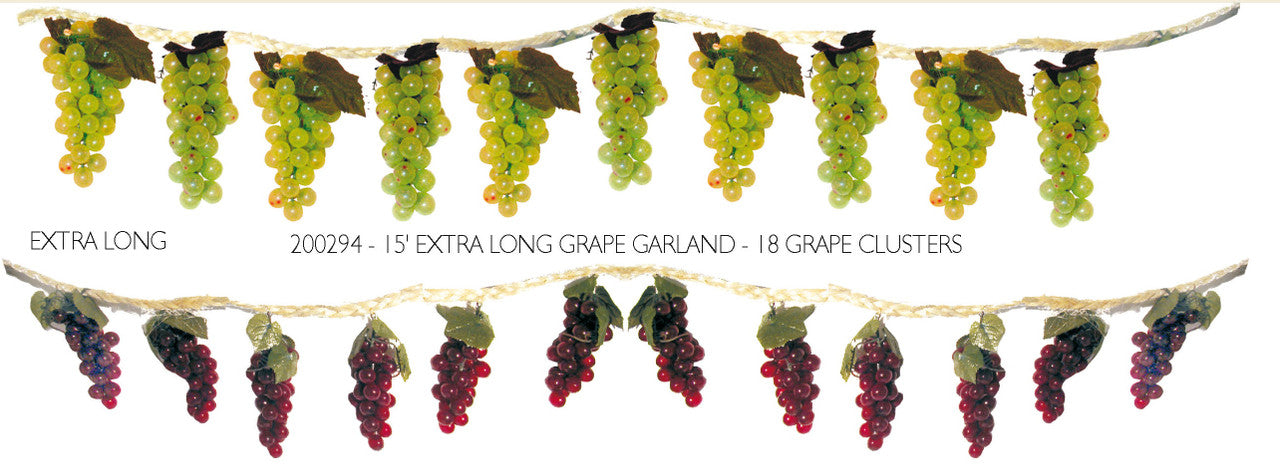 15' Extra Long Grape Garland - 18 Cluster (200294)