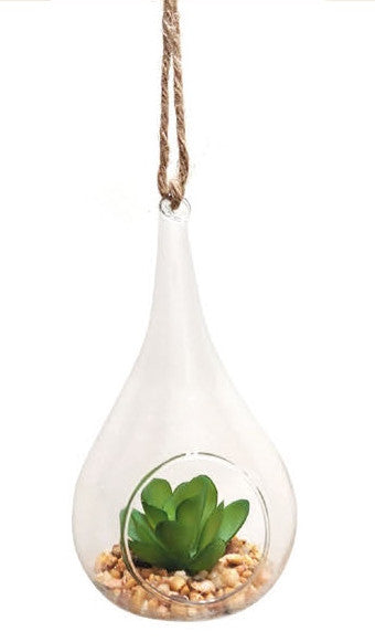 Hanging Glass Faux Plant 3.5" (2018033)