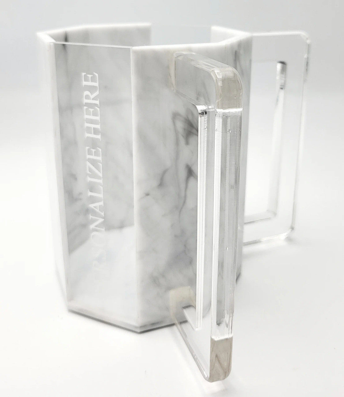 Lucite and Marble Design Hexagon Washing Cup (WC-ZWCP)