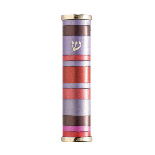 Emanuel Mezuzah Case w/ Rings--Multicolor (EM-MZP)