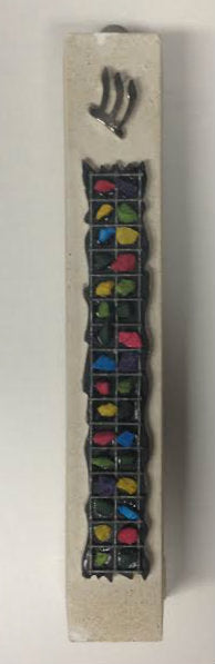 Ceramic Stone Avnei Choshen Mezuzah Case 12cm (MZ-2105)