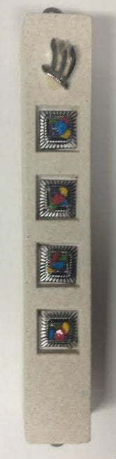 Ceramic Stone Avnei Choshen Mezuzah Case 12cm (MZ-2108)