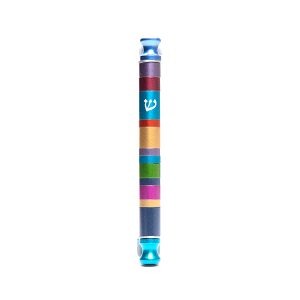 Anodized Cylinder Mezuzah Case Stripes (EM-MZU1-5)