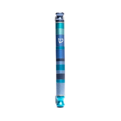 Anodized Cylinder Mezuzah Case Stripes (EM-MZU1-5)