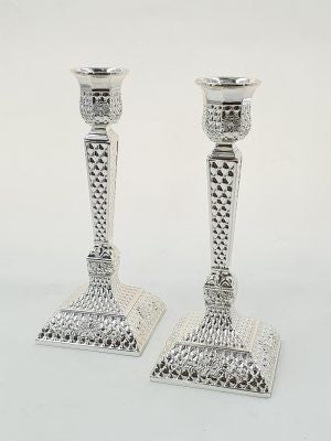 Silverplate Candlesticks-Square Bottom 7.5" (CS-23926S)