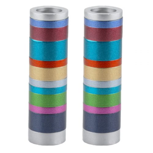 Emanuel Anodized Cylinder Candlesticks-Rings (EM-CK)
