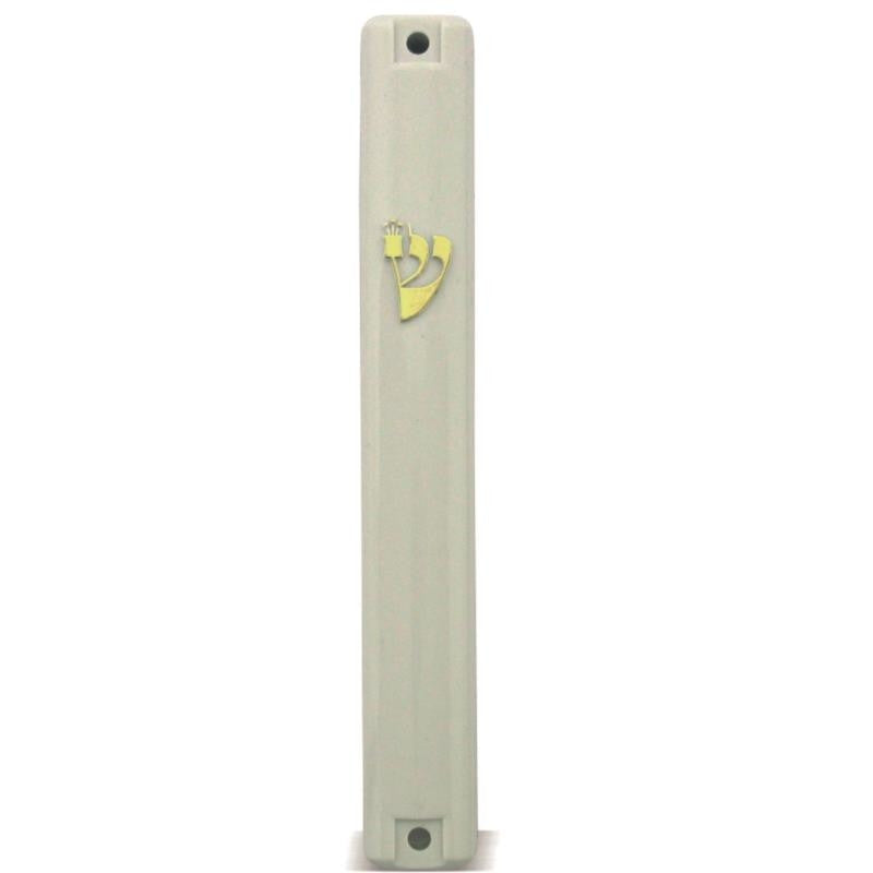 White Plastic Mezuzah Case 10cm 23094(MZ-28283)