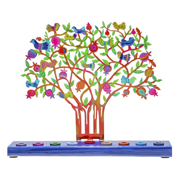 Laser Cut Handpainted Chanukah Menorah (EM-HAY)