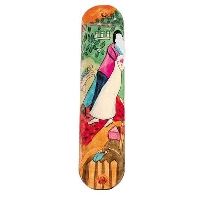 Large Wooden Mezuzah (EM-MZL Round)