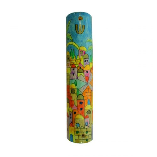 Large Wooden Mezuzah (EM-MZL Round)