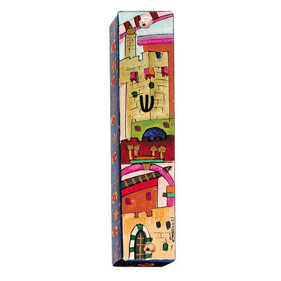 Large Wooden Mezuzah (EM-MZL Square)
