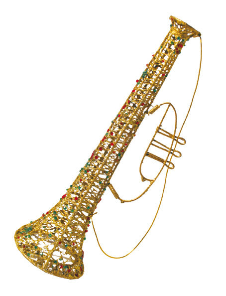 Wired Trumpet with Beads and Glitter - 13" (300258)
