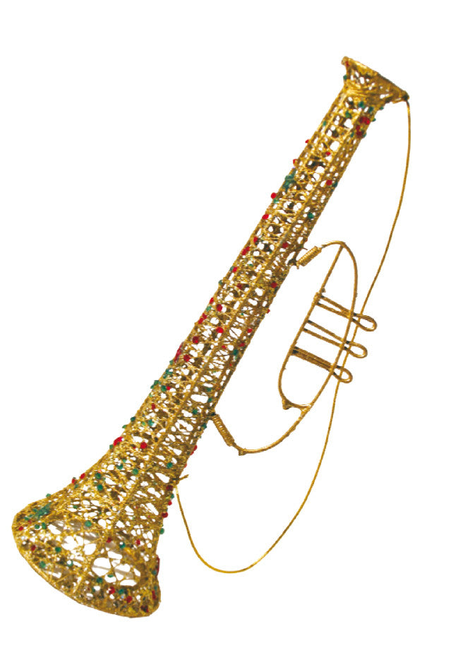 Wired Trumpet with Beads and Glitter - 18" (300897)