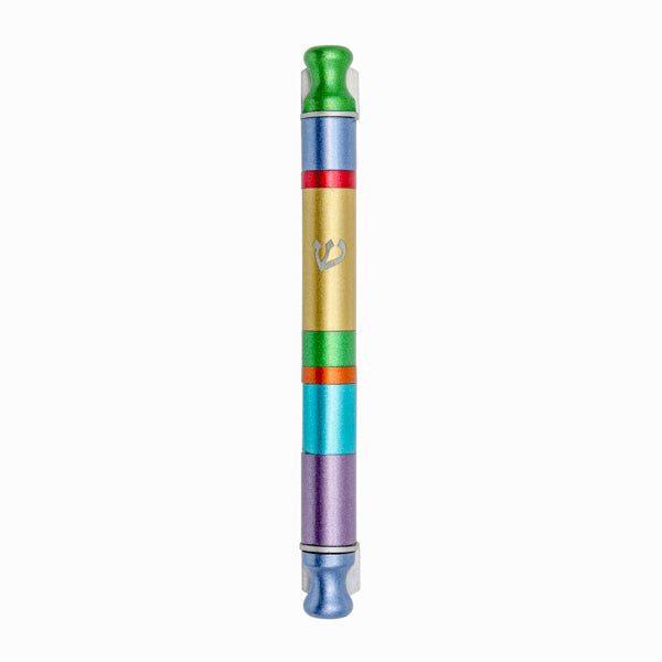 Anodized Cylinder Mezuzah Case Wide Stripes (EM-MZU6-10)