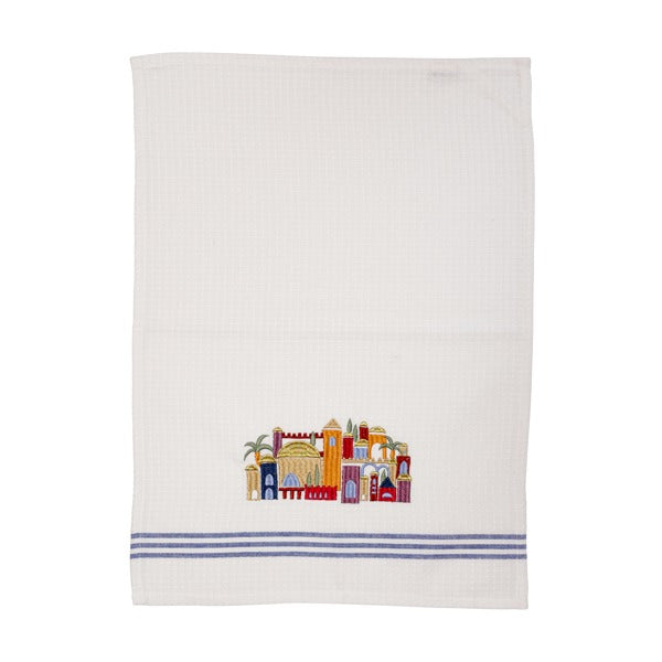 Embroidered Hand Towel w/ Blue Lines (Matches W/C EM-NYO) (EM-TMC)