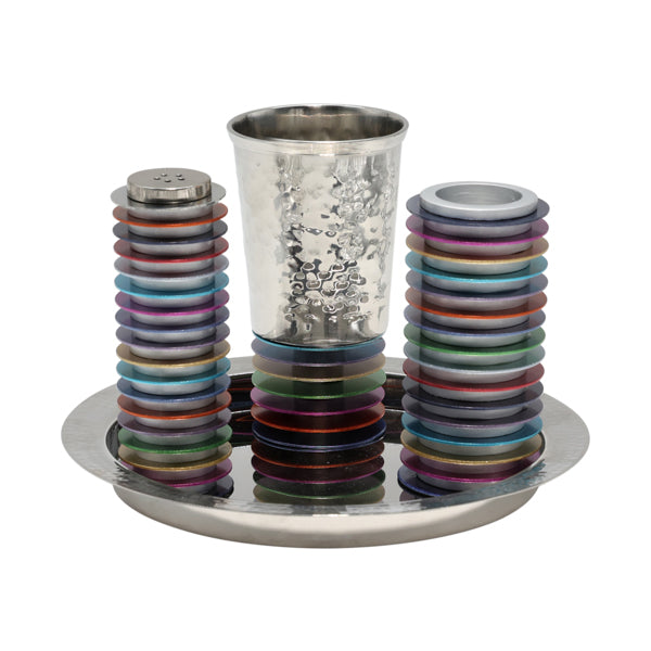 Yair Emanuel Hammered Havdalah Set - Anodized Discs (EM-HVB)