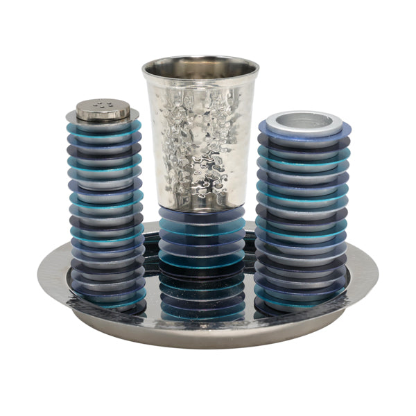 Yair Emanuel Hammered Havdalah Set - Anodized Discs (EM-HVB)