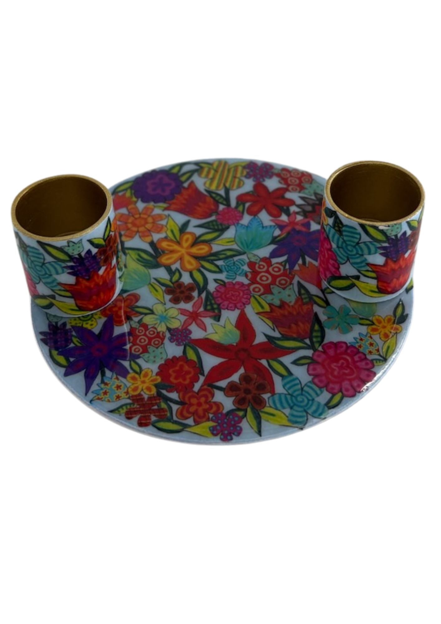 Painted Double Candle Holder (EM-CSE)