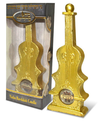Violin Shape Havdalah Candle w/ Besamim-Gold (HV-HV49G)