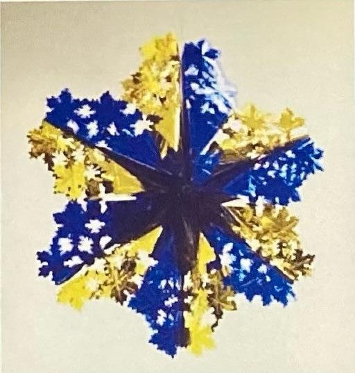 6 Section Gold and BLUE Star - Pack of 12 - 24" (71140)