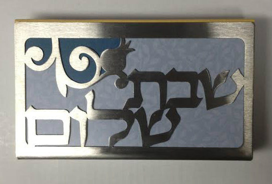Laser Engraved Matchbox Holder- Silver and Blue (491110)