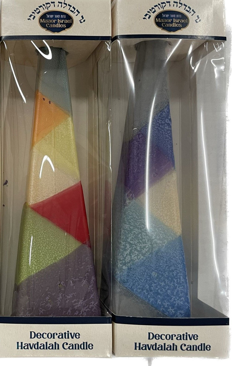 Pyramid Shape Havdallah Candle Triangle Color Design (Asst. Colors) (HV-HMCPC)
