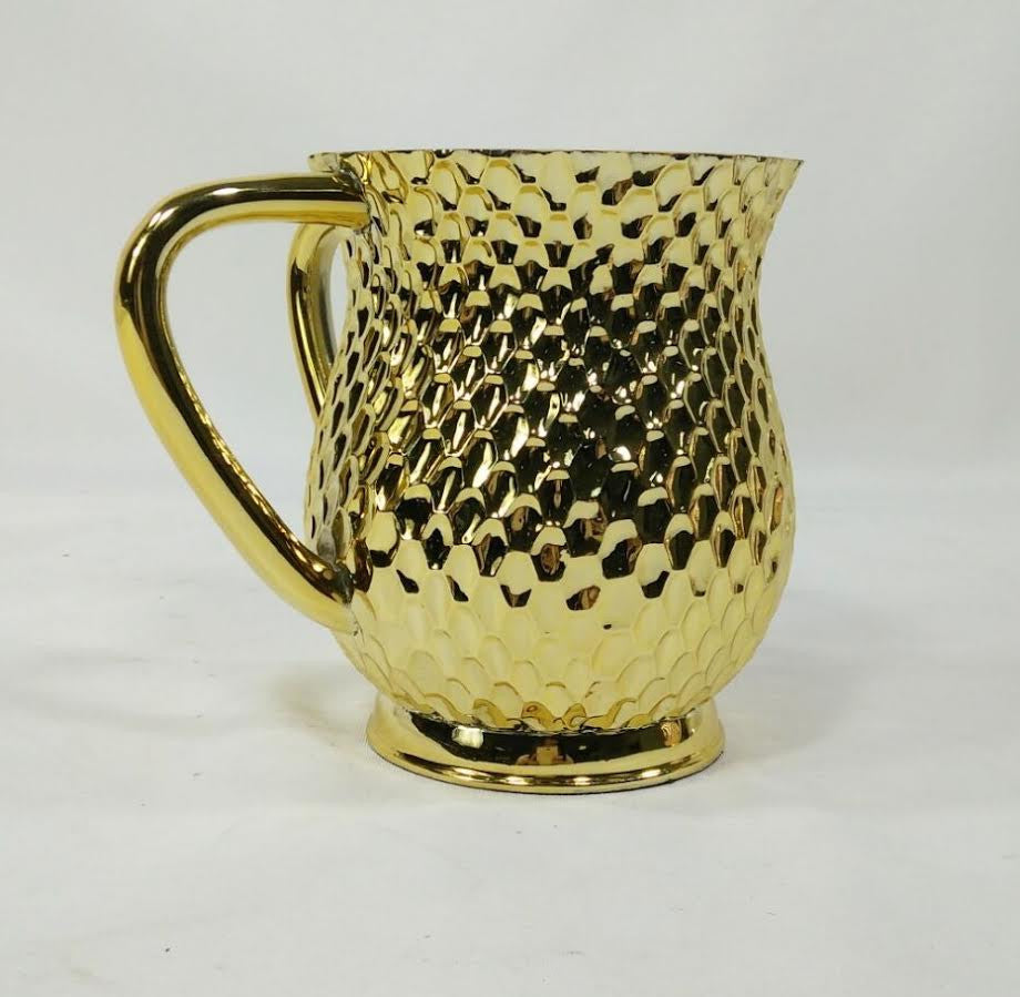 Metal Coated Acrylic Wash Cup, Honeycomb design- Gold (WC-AVI5014G)