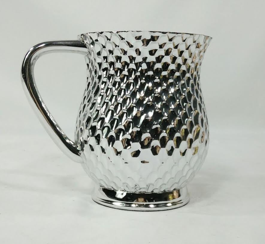 Metal Coated Acrylic Wash Cup, Honeycomb design- Silver (WC-AVI5014S)