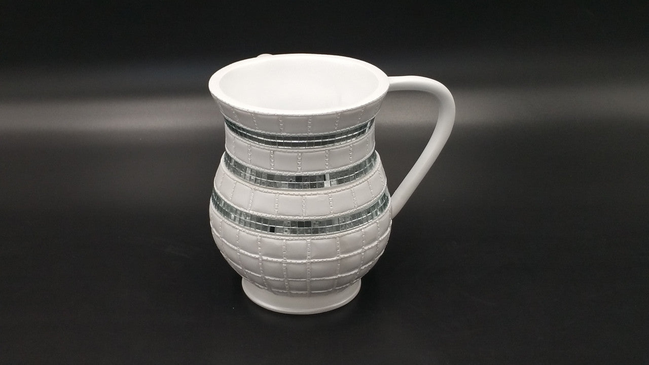 Acrylic Washing Cup Leather Design-- White (WC-AVI5023P)