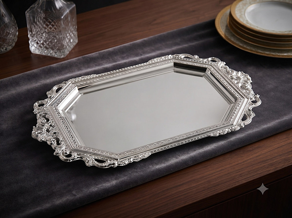 Silverplate Candlestick Tray-15"x9" (CP-60078)