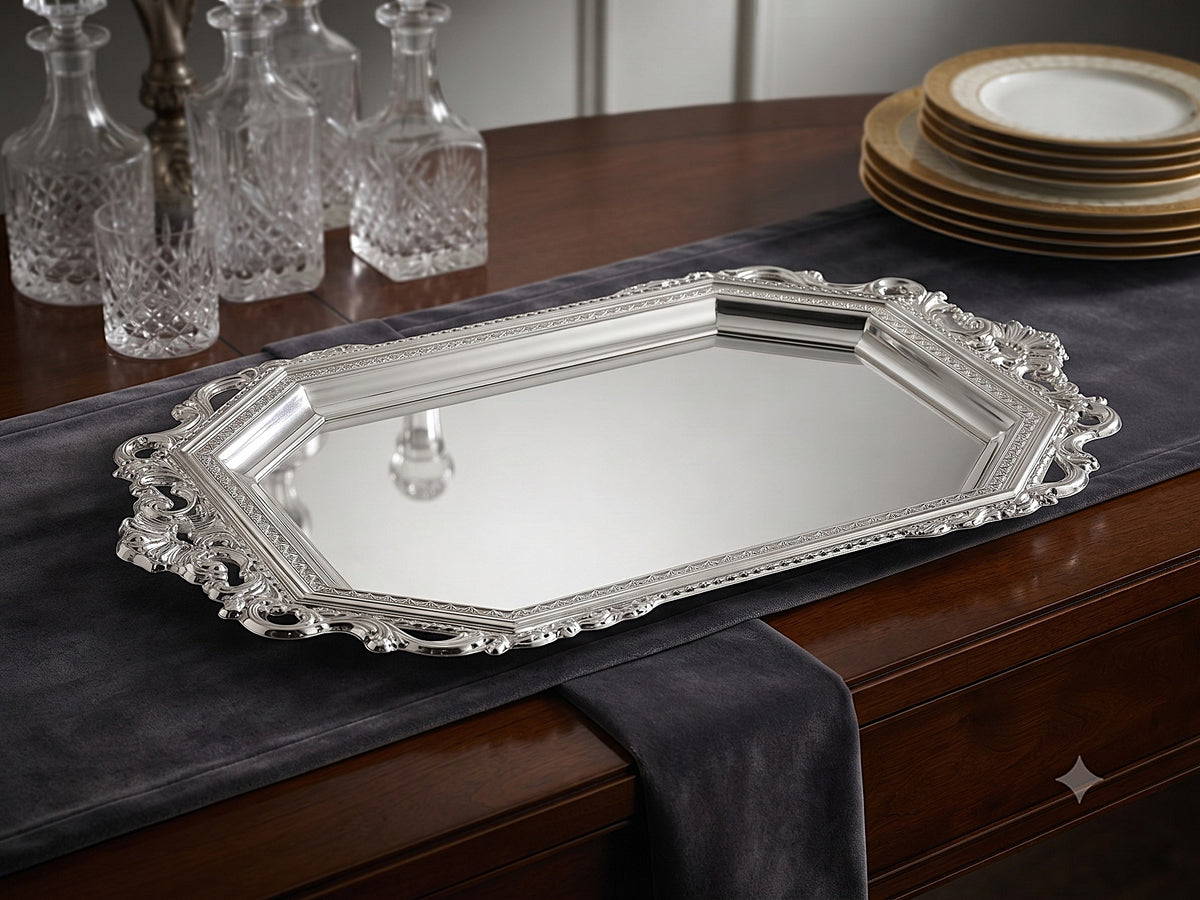 Silverplate Candlestick Tray-18"x11" (CP-60080)