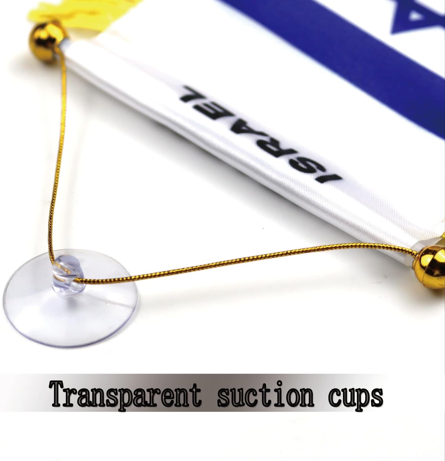 Israeli Flag For Car-4"6" Mini Banner-W/ Suction (I-MB)