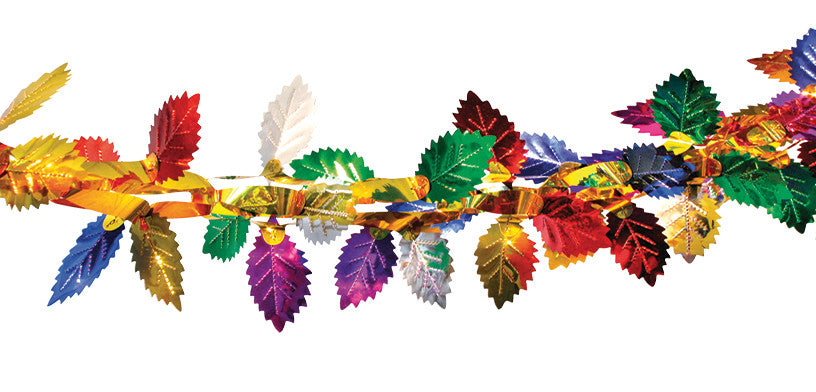 10" 14 Section Multi Colored Leaves Garland - Pack of 12 (71116)