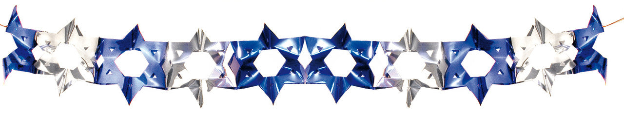 Blue and Silver Magen David Garland - Pack of 12 - 8' (71134)