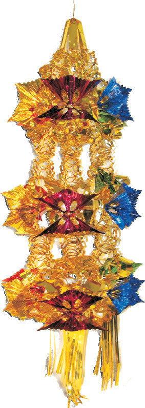 Multi Colored 3 Tier Lantern - Pack of 12 - 16" (71143)