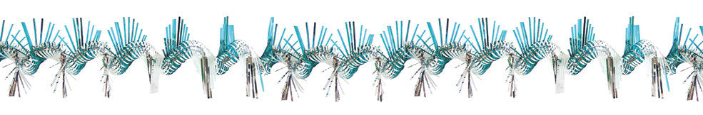 4" x 9' thin cut twisted garland - Assorted Pack of 12 (71802)