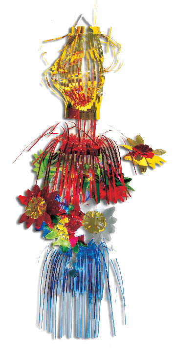 Multi Colored Lantern with Flowers - Pack of 12 - 15" (71150)