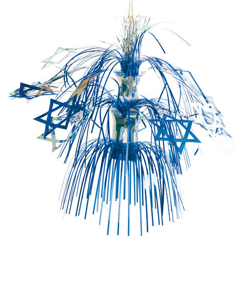 Blue and Silver Magen David Lantern - Pack of 12 - 16" (71166)