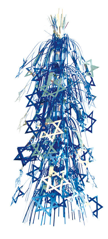 Blue and Silver Magen David Lantern - Pack of 12 - 18" (71168)