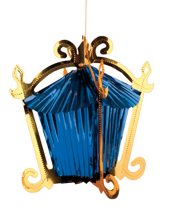 Chinese House Foil Hanging Decoration - Pack of 12 - Blue (71197 GB)